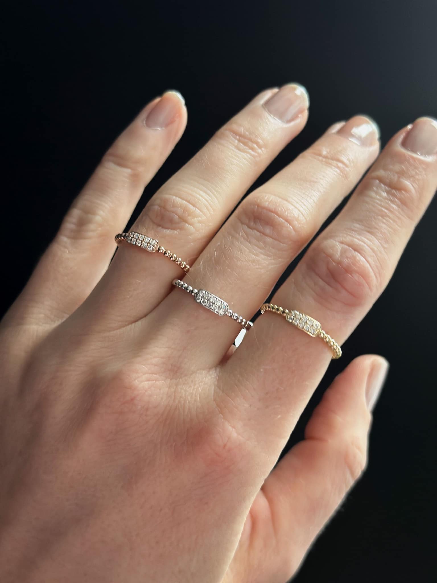 14k Petite Diamond Bar Ring